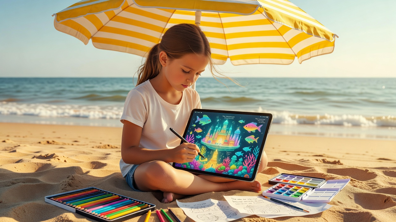 Creative drawing tablet educational app